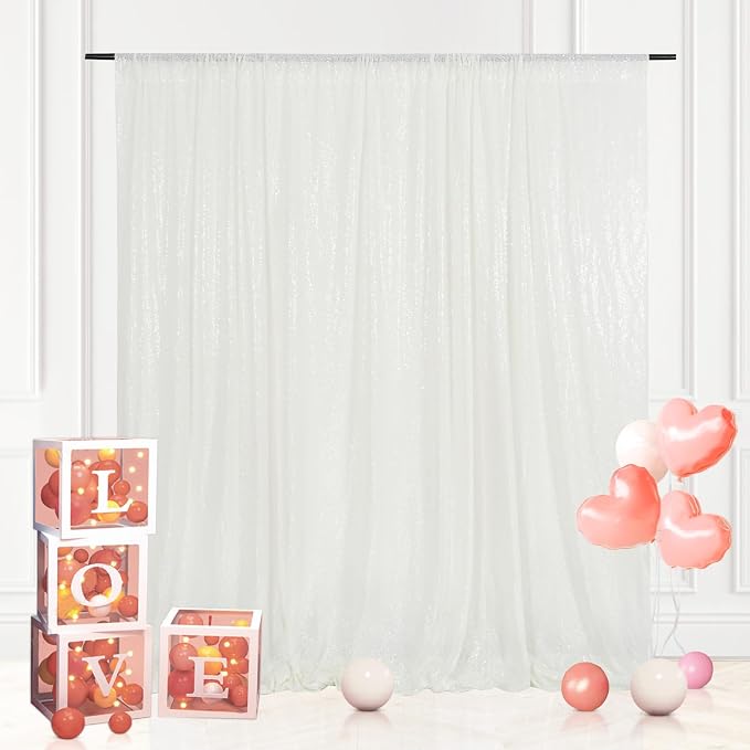 Eternal Beauty White 3mm Sequin Backdrop 7x7 Ft - Image 6