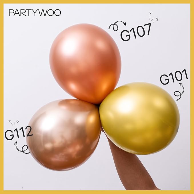 PartyWoo Black Gold Balloon Arch Kit 140pcs Gold Black Balloons | - Image 3