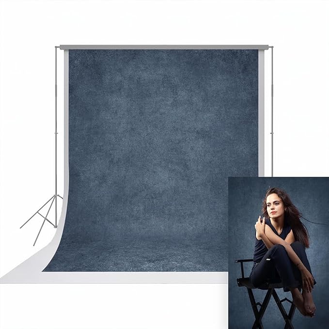 UrcTepics 8×16 ft Denim Blue Fabric Photo Backdrops, Classic Abstract Texture by UrcTepics