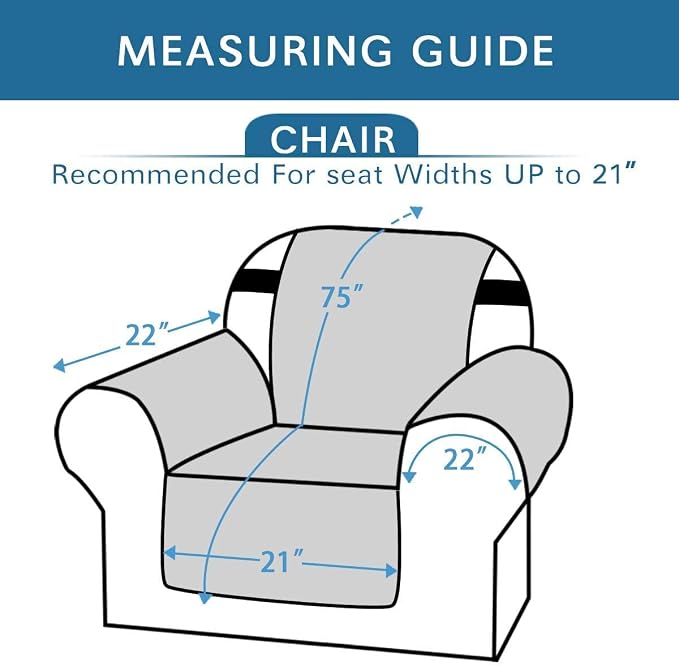 H.VERSAILTEX Water Resistant Chair Cover Reversible Chair Cover Protector - Image 2