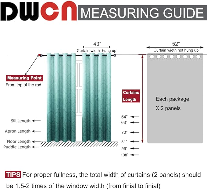 DWCN Ombre Blackout Curtains for Bedroom - Image 8