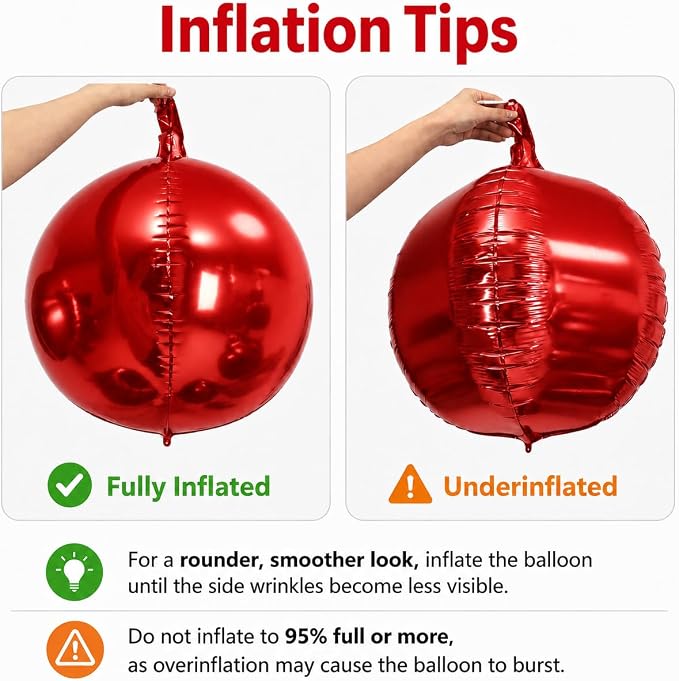 Red Round Foil Balloons - Image 3
