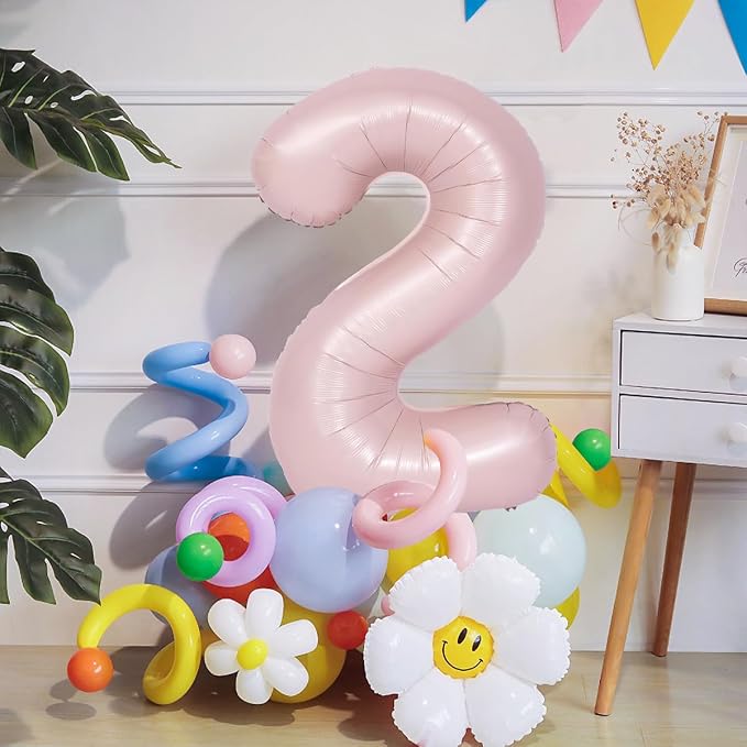 40 inch Pink Number Balloon Light Pink 8 Balloon Matte pink Number 8 Balloon - Image 6