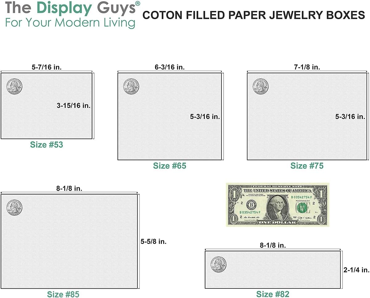 TheDisplayGuys - 25-Pack #53 Kraft Paper Cardboard Gift Boxes/Jewelry Cases w. Cotton Padding & Lid - Pearl Teal - (5.4" x 3.9" x 1.0")