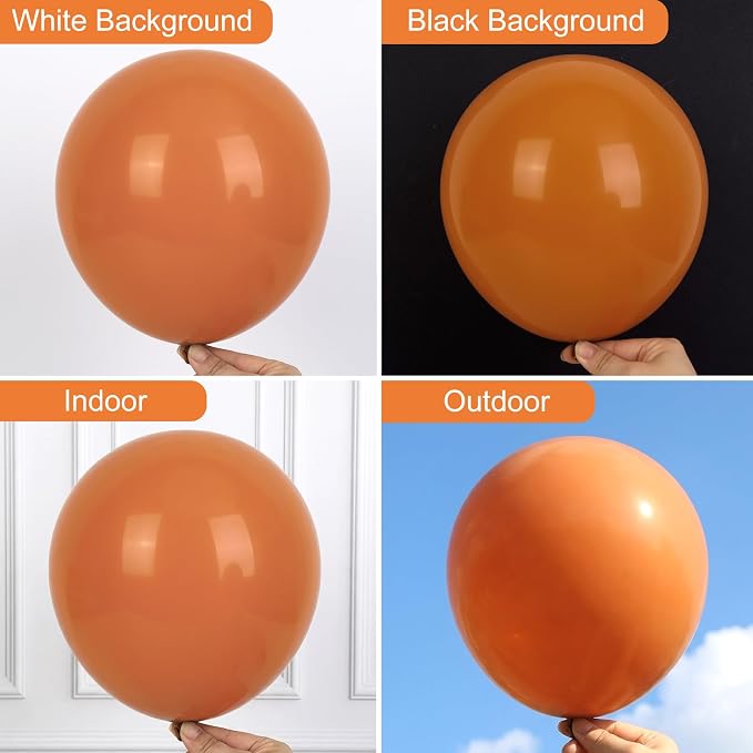RUBFAC Burnt Orange Balloons 129pcs Different Sizes Pack of 18 12 10 5 Inch | - Image 3