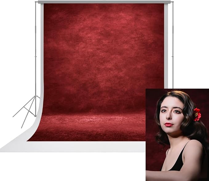UrcTepics 8x16ft Red Abstract Photography Backdrop by UrcTepics