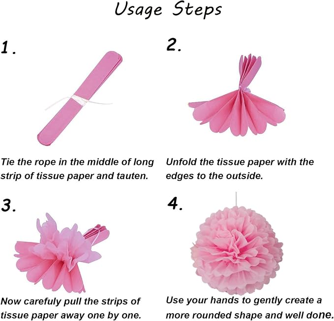 Capesaro Red White and Blue Tissue Paper Pom Poms - Image 5
