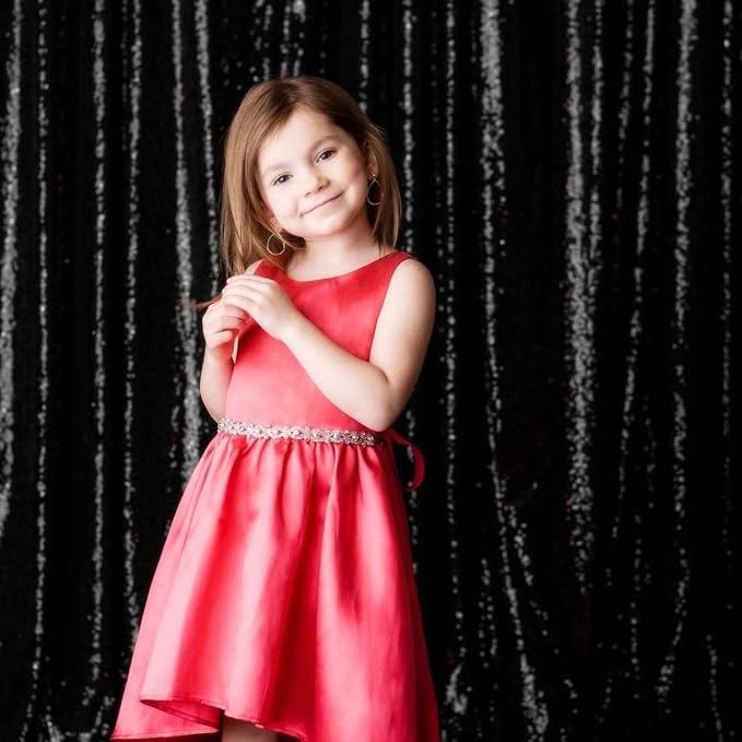 Eternal Beauty Black 3mm Sequin Backdrop 8x8 Ft - Image 4