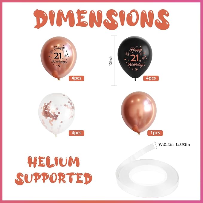 Rose Gold 13th Birthday Balloons - Image 2