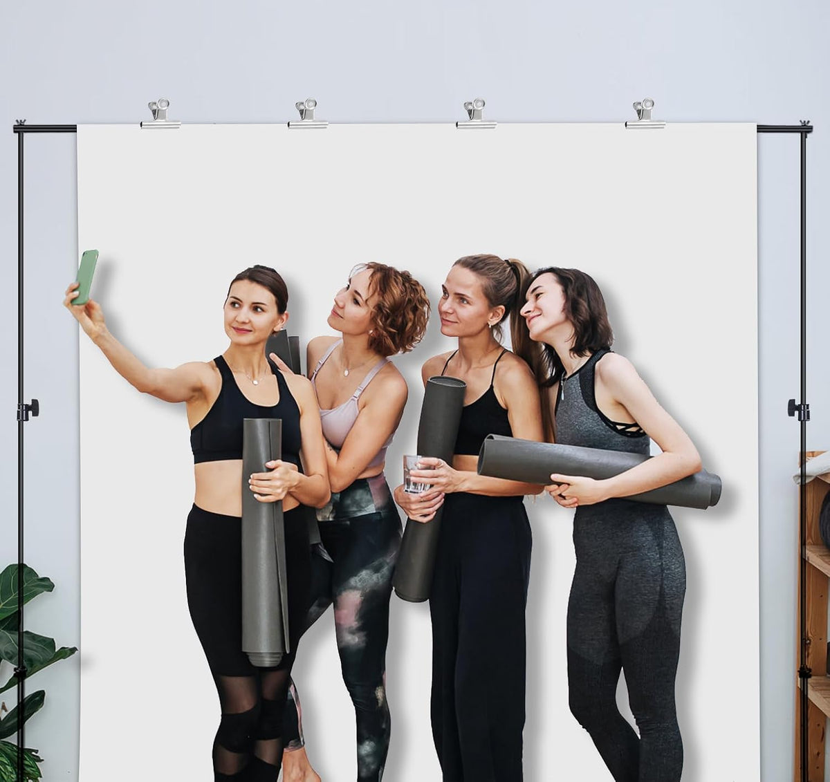10ft Adjustable Backdrop Stand Kit, Heavy-Duty Photography Background Support System with Clamps & Carry Bag, Photo Video Studio Backdrop Stand for Parties, Weddings, Green Screen & Banner Display