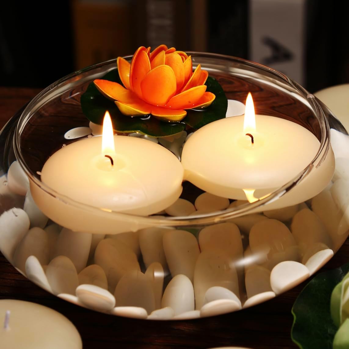 12 Pack Floating Candles, 3” Ivory Unscented Dripless Wax Burning Candles, for Weddings, Party, Cylinder Vases, and Home Decorations…