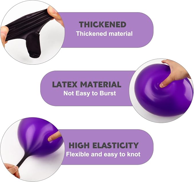 Purple White Balloons 60Pcs 12 Inch Confetti Latex Balloon Kit - Image 4