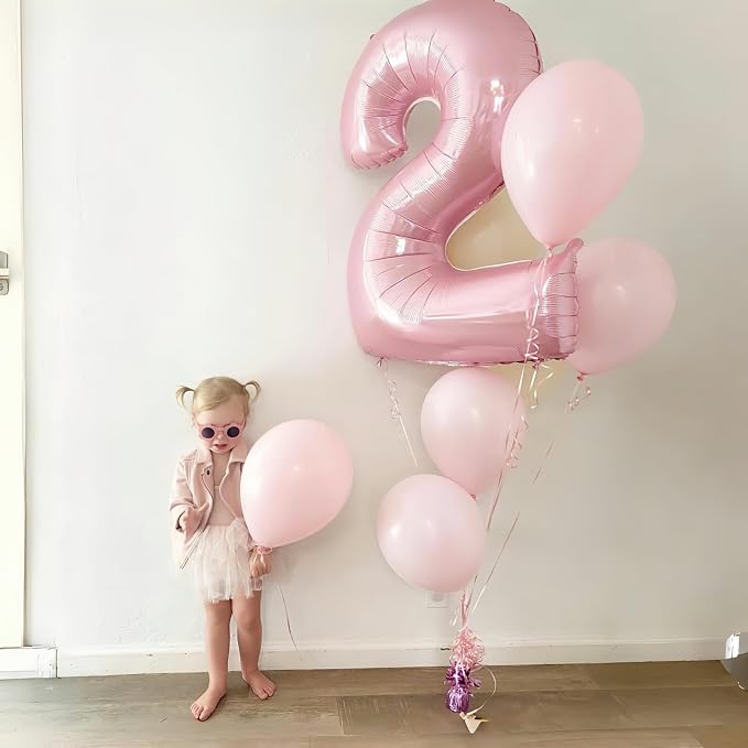 40" Balloon Number 0 Pastel Pink, Large Foil Pink Number Balloons Set 0-9 - Image 6
