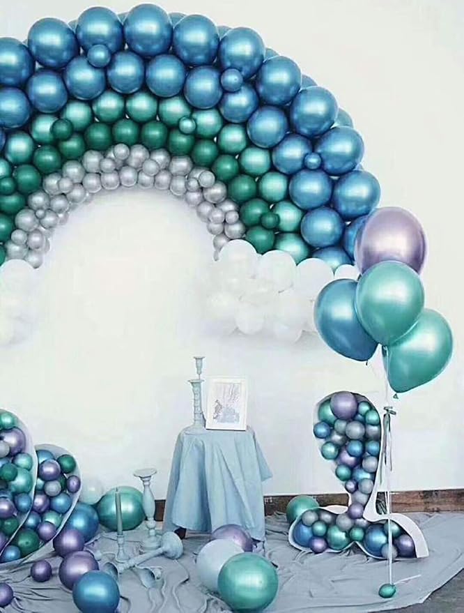 10 Inch Metallic Blue Balloons - Image 3