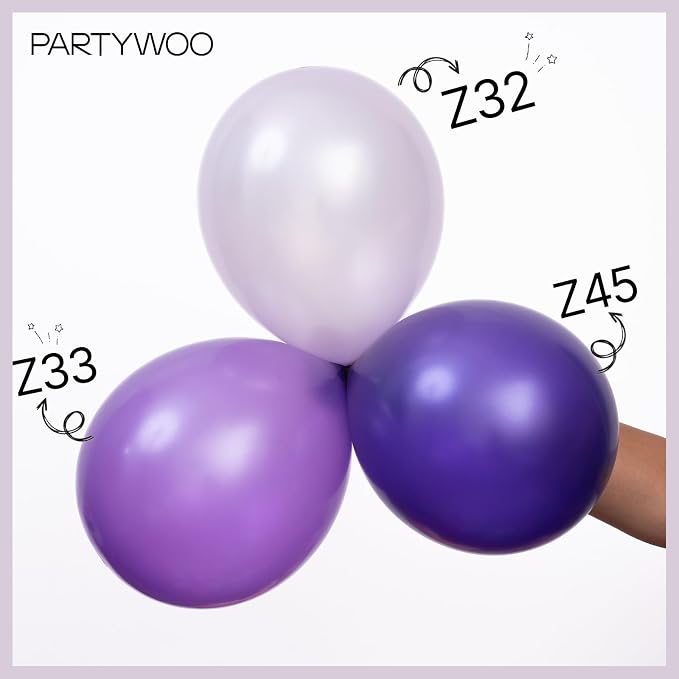 PartyWoo 50pcs Pearl Light Purple Balloons, - Image 4