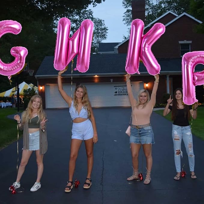 TONIFUL 40 Inch Large Rose Red Letter G Balloons Giant Hot Pink Alphabet Letter - Image 4