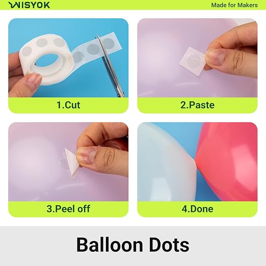 WISYOK Clear Glue Points Dots for Balloons, Removable | Double Sided, Home Decor - Image 4