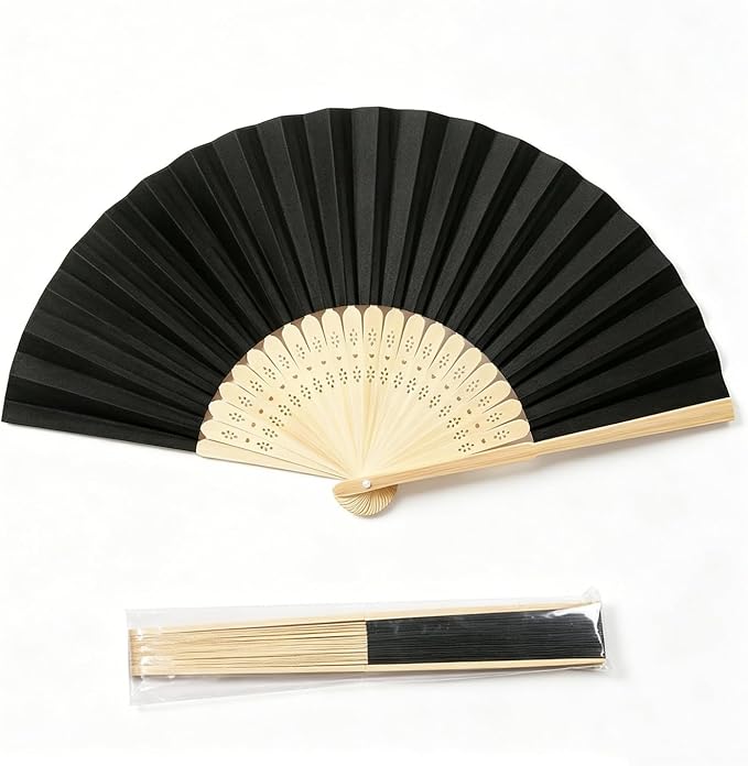 Paper Hand Fans, 8.3 Inch Foldable Handheld Fans by ffscafscn
