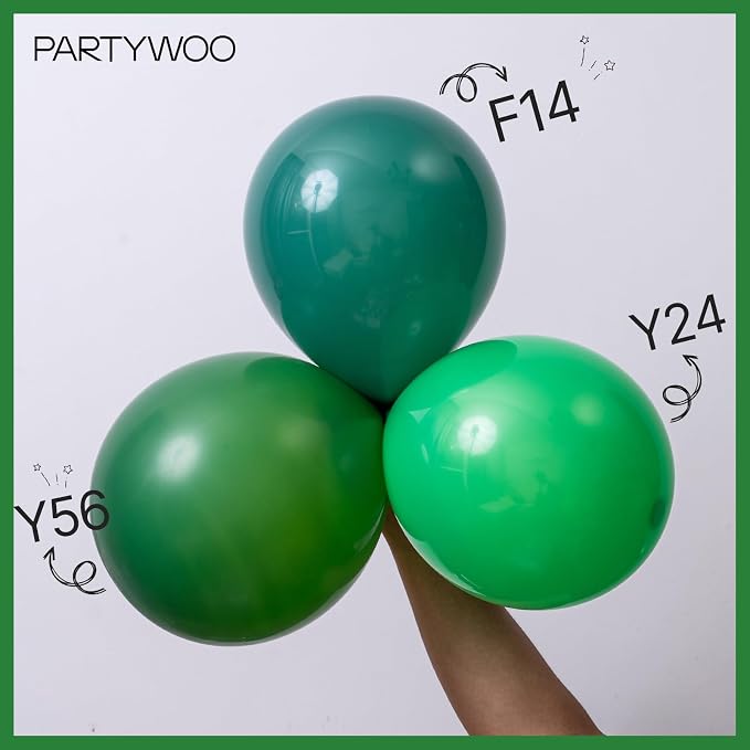 PartyWoo Dark Green Balloons 50pcs Emerald Hunter Forest Green Color | 12 Inch - Image 6