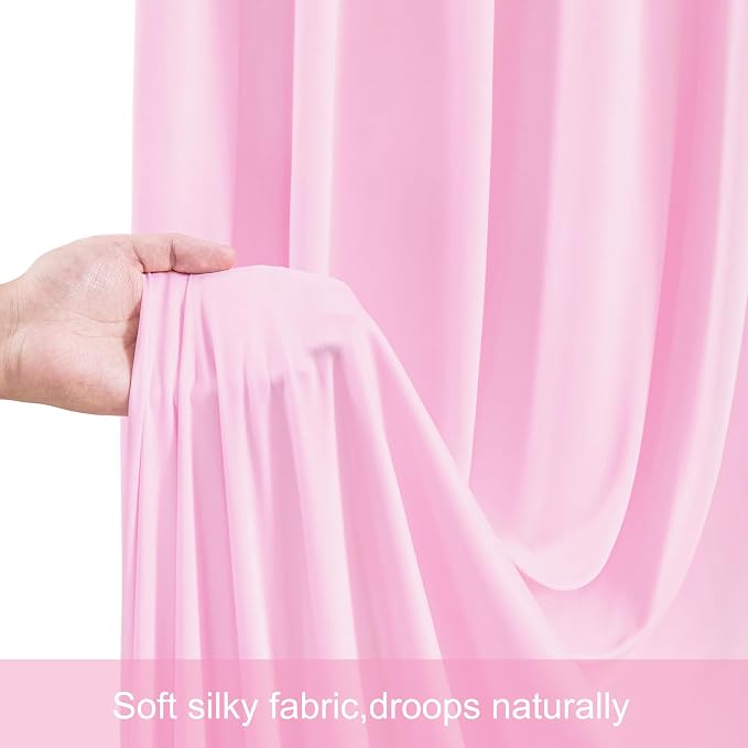 4 Panels Pink Backdrop Curtains - Image 8