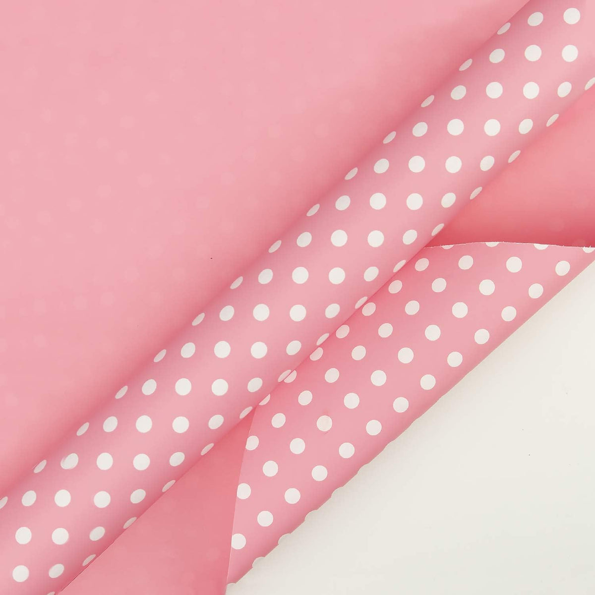 WRAPAHOLIC Reversible Wrapping Paper - Mini Roll - 17 Inch X 33 Feet - Pink and Polka Dot Design for Birthday, Holiday, Wedding, Baby Shower