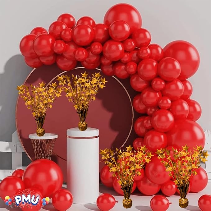 PMU 3 Pack Bursting Star Metallic Foil Spray Centerpiece- Metallic Orange - Image 3