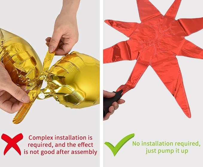 TONIFUL 8 Pcs Explosion Star Balloons Red and Gold Foil Balloon Party Decor | - Image 3