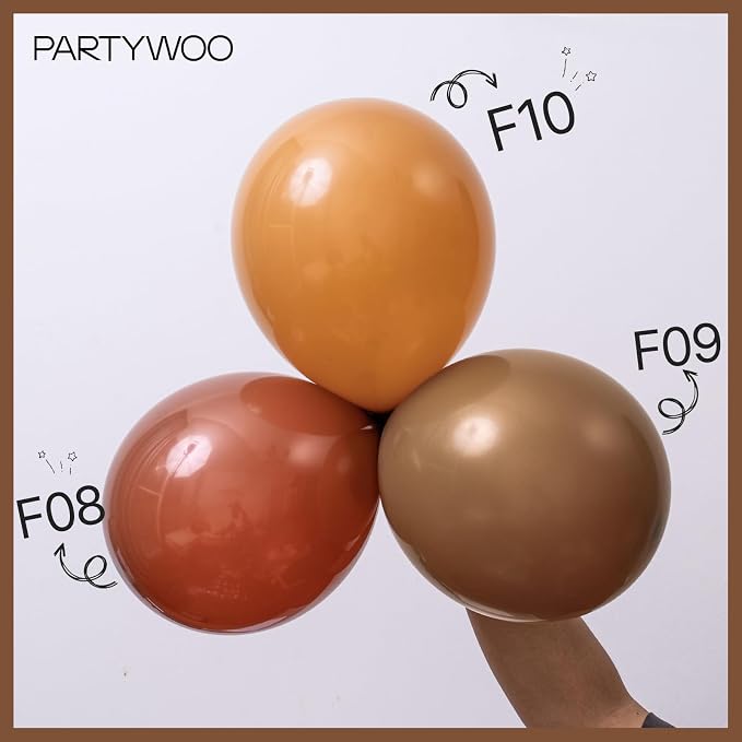 PartyWoo Dark Brown Balloons 100pcs Boho Neutral Coffee Tan Color | 36 18 12 10 - Image 6