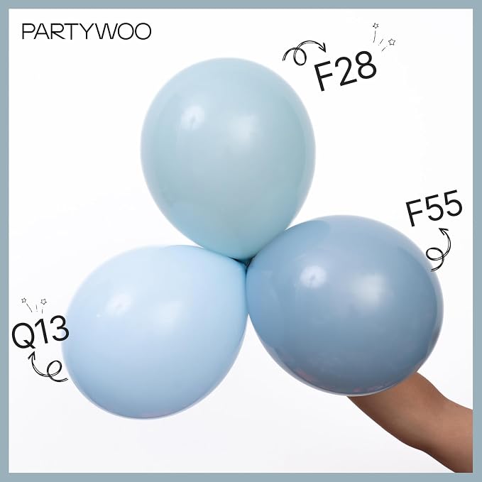 PartyWoo Dusty Blue Balloons 100pcs Light Blue Aqua Boho Color | 12 Inch - Image 5