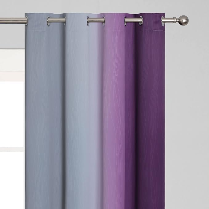 Grey and Purple Blackout Curtains - Image 4