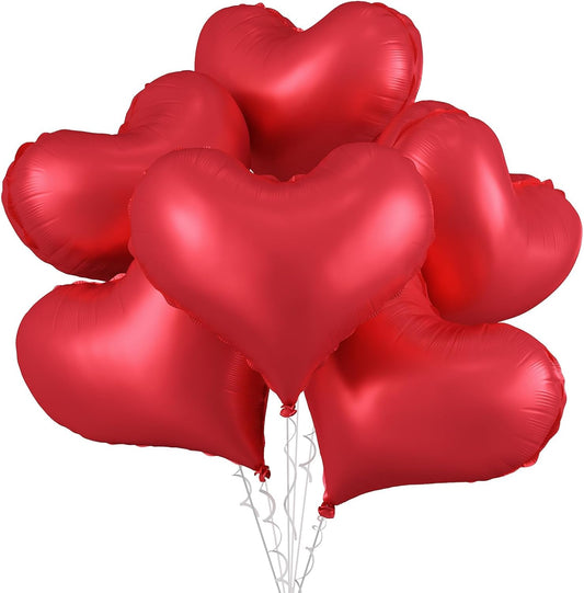 Red Heart Balloons,24Inch Large Red Heart Foil Balloons for Valentine's Day Birthday Wedding Baby Shower Anniversary Party Decorations