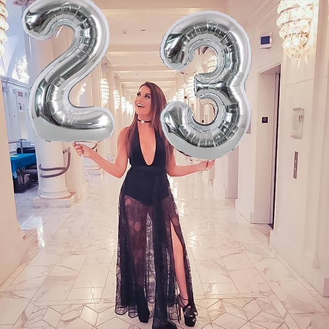 TONIFUL 40 Inch Silver Number 8 Balloon Large Foil 8th Birthday Decorations | - Image 3