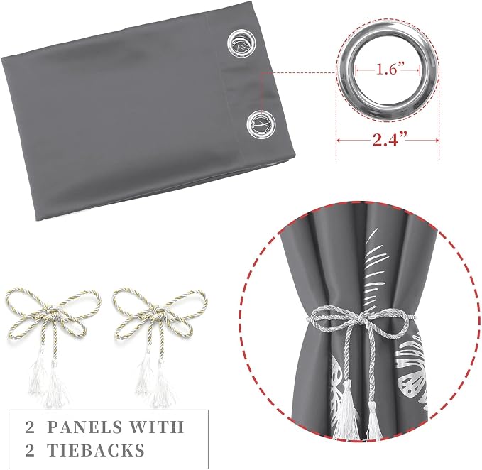 Dark Grey and Silver Blackout Curtains - Image 5