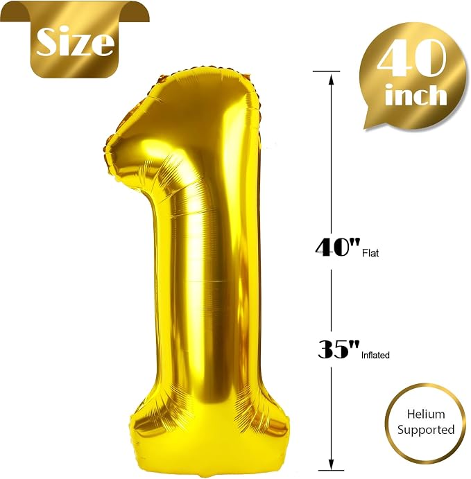 Gold Number 1 Balloon 40 Inch - Image 5