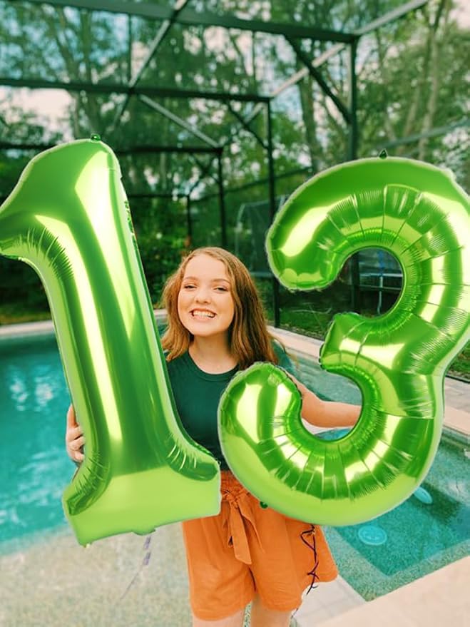 2 Balloon Numbers, 40In Green Balloons - Image 3