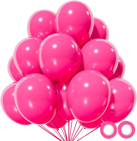 110pcs Hot Pink Balloon 12 inch, Hot Pink Latex Balloons by KUULBELAballoons