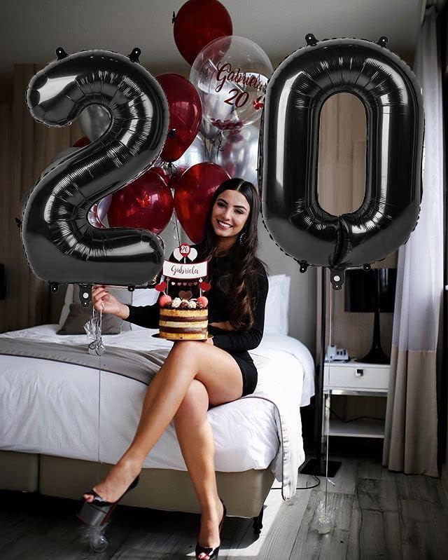 2 Balloon Numbers 40Inch Two Balloons Black Party Decorations - Image 4