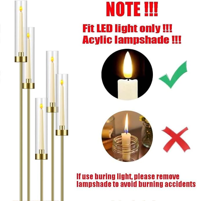 42.5in Gold Candle Holders for Table Centerpiece Candelabra Candlestick Holders - Image 4