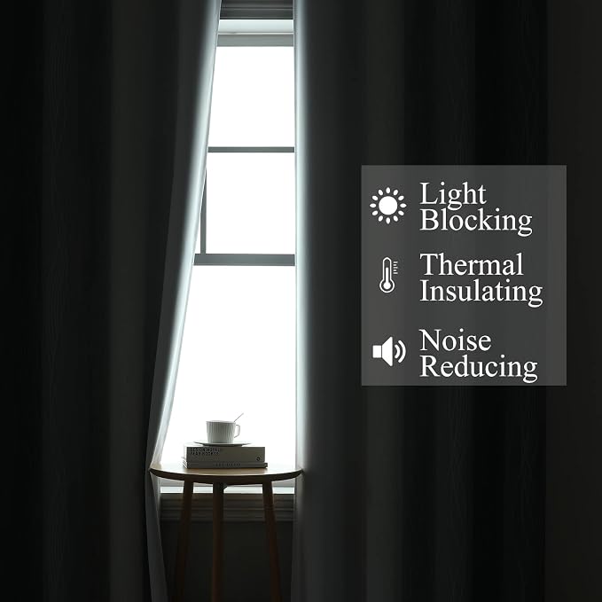 Grey and Greyish White Blackout Curtains & Drapes - Image 3