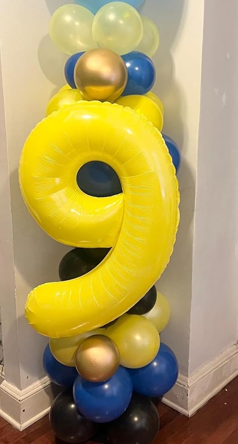 9 Balloon Number 40 Inch Yellow Balloons - Image 2
