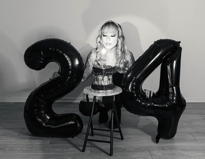 Number Balloons 24 Balloon Black - Image 2