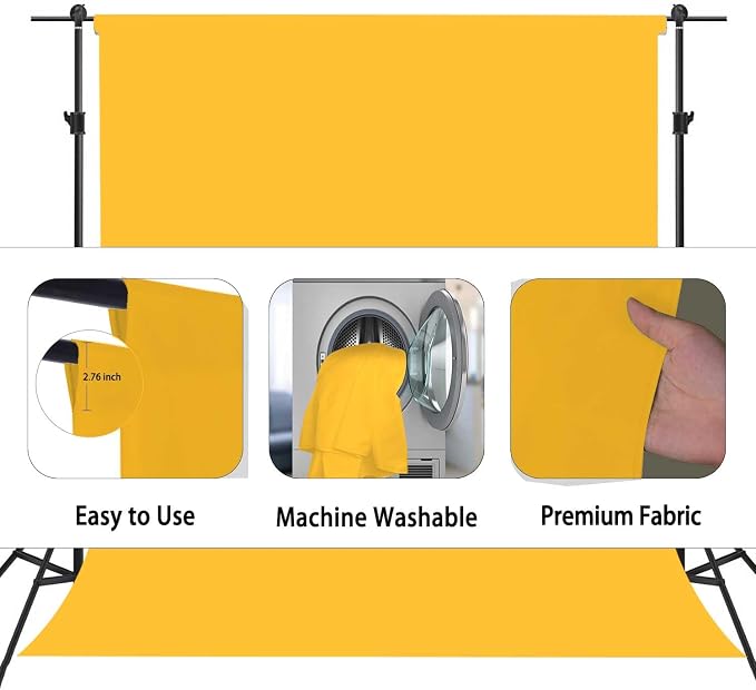 Yellow Photography Backdrop for Photoshoot, Fabric 6x9ft | Versatile Studio - Image 6