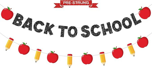 Back to School Decorations, Pre-Strung Back to School banner by Wakeys