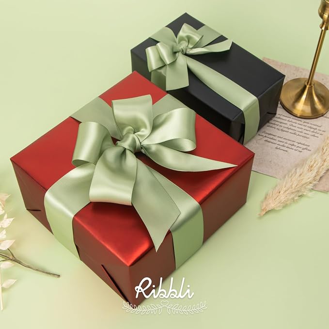 Ribbli Dusty Sage Satin Ribbon Double Faced Satin 1-1/2 Inch x Continuous 25 - Image 3