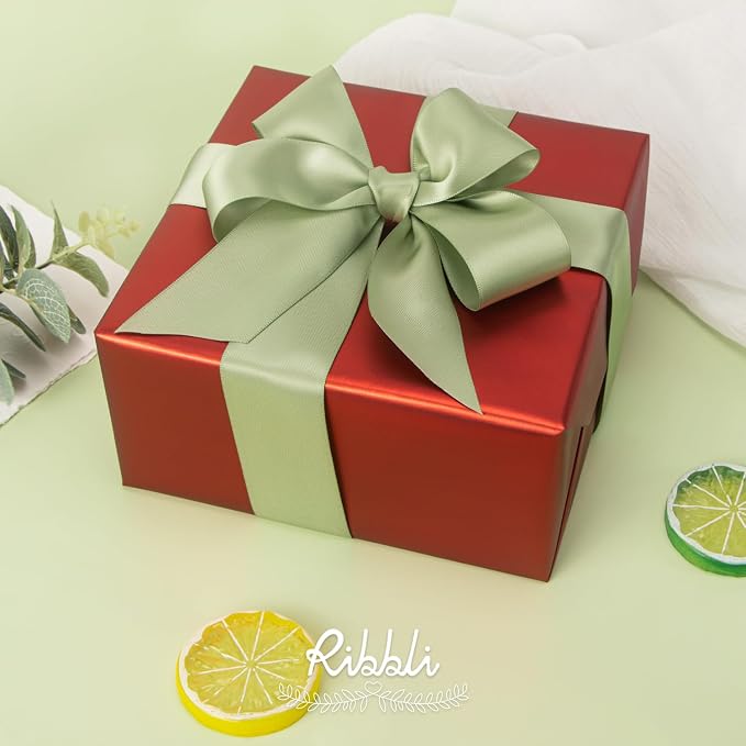 Ribbli Dusty Sage Satin Ribbon Double Faced Satin 1-1/2 Inch x Continuous 25 - Image 2