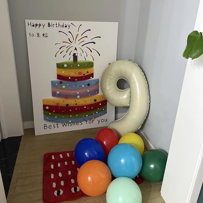 40 Inch Beige Number 2 Foil Balloon - Image 5