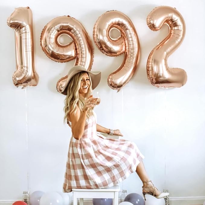 80th Birthday Balloons Rose Gold - Image 5