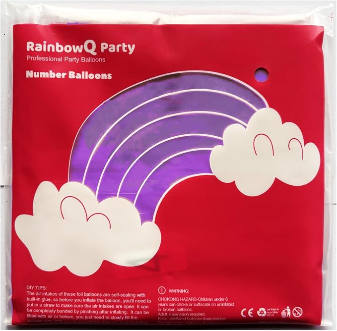 RainbowQ Purple 8 Balloon Number 40 Inch 0-40 Foil Large Balloons | Big Mylar 8 - Image 9