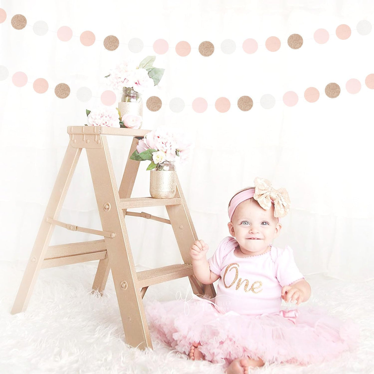 Rose-Gold Pink-White Birthday Party-Decorations Streamers - 52Ft Baby Bridal Shower Hanging Paper Garland Banner,Bachelorette Wedding Engagement Christmas Supplies Backdrop Graduation Decor Hugtmr