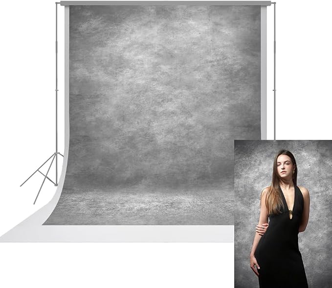 UrcTepics 8x12ft Grey Backdrop for Portraits and Headshots by UrcTepics